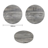 Bolero Vorgebohrte runde Melamin Tischplatte Grau 600 mm