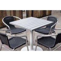 Bolero hellgraue quadratische Aluminium Tischplatte 700mm