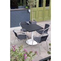 Bolero schwarze quadratische Aluminium Tischplatte 700mm