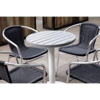 Bolero hellgraue runde Aluminium Tischplatte 580mm
