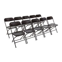 Bolero leichtgewichtige Klappstühle schwarz (10 St&uuml