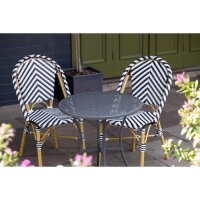 Bolero runder Bistrotisch in schlankem Design Stahl grau...