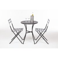 Bolero runder Bistrotisch in schlankem Design Stahl schwarz 