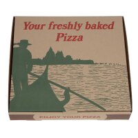 Kompostierbare Pizzakartons mit Gondola Design 30cm (100 Stück)