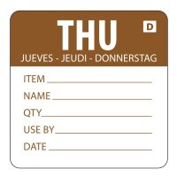 Hygiplas auflösbare Etiketten Donnerstag braun (250...