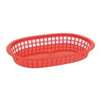 Olympia ovale Servierkörbe Kunststoff rot (6 Stück