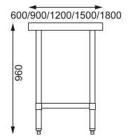 Vogue Arbeitstisch mit Regalboden 150 x 70cm