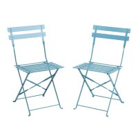 Bolero klappbare Terrassenstühle Stahl azurblau (2 Stück)