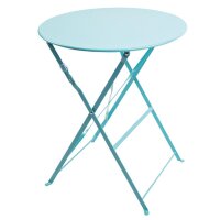Bolero runder klappbarer Terrassentisch Stahl azurblau 60cm