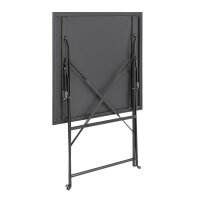 Bolero quadratischer klappbarer Terrassentisch Stahl schwarz 60cm