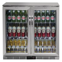 Polar Serie G Edelstahl Barkühlschrank mit 2 Klapptüren 208L