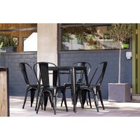 Bolero Bistro Stahl Beistellstühle Schwarz (4 Stüc
