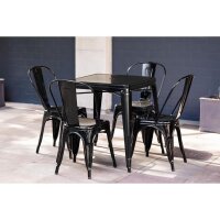 Bolero Bistro Stahl Beistellstühle Schwarz (4 Stüc