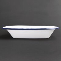 Olympia rechteckige Speiseschale weiß-blau 19 x 28cm (