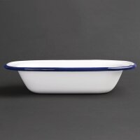 Olympia rechteckige Speiseschale weiß-blau 13,5 x 18cm