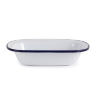 Olympia rechteckige Speiseschale weiß-blau 13,5 x 18cm