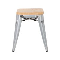 Bolero Bistro Stuhl aus verzinktem Stahl mit Holzsitz (4 St&