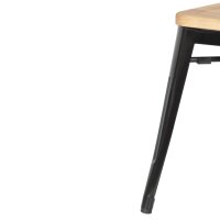 Bolero Bistro Hocker mit Holzsitzpolster Schwarz (4er Pack) 