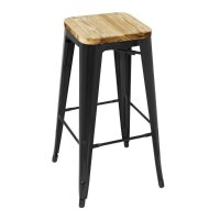 Bolero Bistro Hochhocker mit Holzsitzpolster Schwarz (4er Pa