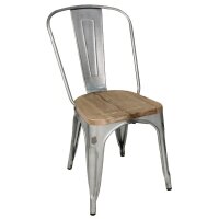 Bolero Bistro Stühle aus verzinktem Stahl mit Holzsitz (4 Stück)