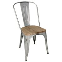 Bolero Bistro Stühle aus verzinktem Stahl mit Holzsitz 