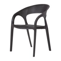 Bolero Rattanst&uuml;hle mit Armlehne schwarz (4...