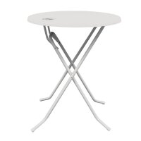 Dubai runder klappbarer Stehtisch Metall weiß 85cm
