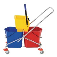 Jantex doppelter Moppeimer mit Mopppresse 2 x 23L 2