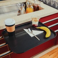 Olympia Kristallon Polypropylen Fast-Food-Tablett Schwarz Mi