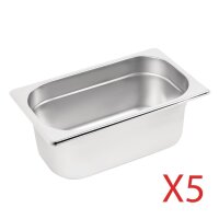 Vogue GN-Behälter Set 5x GN1/4 100mm (5 Stück) 3