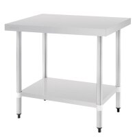 Vogue Edelstahl Arbeitstisch mit Regalboden 90 x 60cm