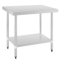 Vogue Edelstahl Arbeitstisch mit Regalboden 90 x 60cm