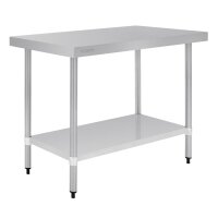 Vogue Edelstahl Arbeitstisch mit Regalboden 120 x 60cm