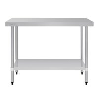 Vogue Edelstahl Arbeitstisch mit Regalboden 120 x 60cm