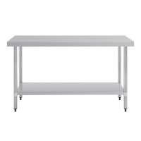 Vogue Edelstahl Arbeitstisch mit Regalboden 150 x 60cm