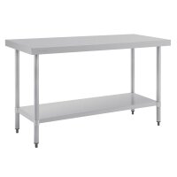 Vogue Edelstahl Arbeitstisch mit Regalboden 150 x 60cm