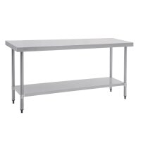 Vogue Edelstahl Arbeitstisch mit Regalboden 180 x 60cm