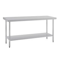 Vogue Edelstahl Arbeitstisch mit Regalboden 180 x 60cm