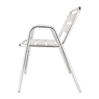 Bolero Bistrostühle mit Unterarmlehne Aluminium (4 Stück)
