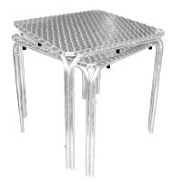 Bolero quadratischer Bistrotisch Edelstahl 4 Beine 70cm