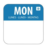 Hygiplas Selbstauflösende Lebensmittelrotationsetiketten Montag (1000 Stück)