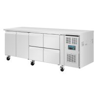 Polar U-Serie Premium Doppeltür und 4 Schubladen Kühlschrank 476Ltr