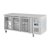 Polar U-Serie Premium 3-türiger Thekenkühlschrank mit Glastüren