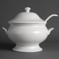 Olympia Whiteware Suppenterrine und Kelle 2,5L 3