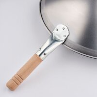 Wok-Pfanne gebürsteter Edelstahl, Grifflänge 200 mm