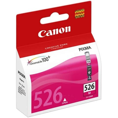 Canon CLI-526M - Tinte magenta für PIXMA, ca. 505 Seiten, MG5150 / MG5220 / MG5220 / MG5250 / MG6120 / MG6150 / MG8120 / IP4820 / IP4850