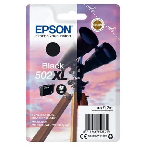 C13T02W14010 EPSON XP Tinte black HC 550