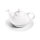 Teekanne mit Tasse und Untertasse, reinweißes Hotelporzellan, Serie Isabell, 3-tlg., 350 ml