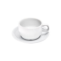 Kaffee-Obertasse, stapelbar, reinweißes Hotelporzellan, Serie Isabell, 0,2 Liter