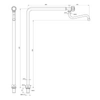 Kaltwasser-Standventil, H. 650 mm 2